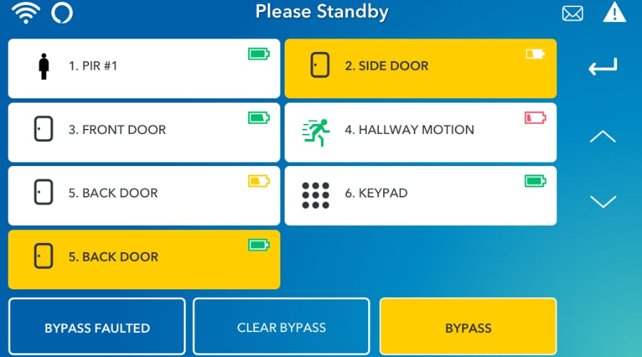 Baltimore security system command screen.